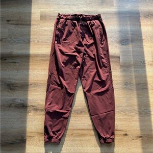 Lululemon Men's Maroon Jogger Pants - Casual Elastic Waist